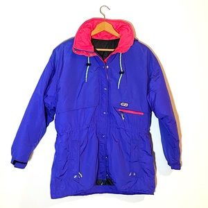 Vintage 80s CB Sport Neon Blue/Pink Ski Jacket